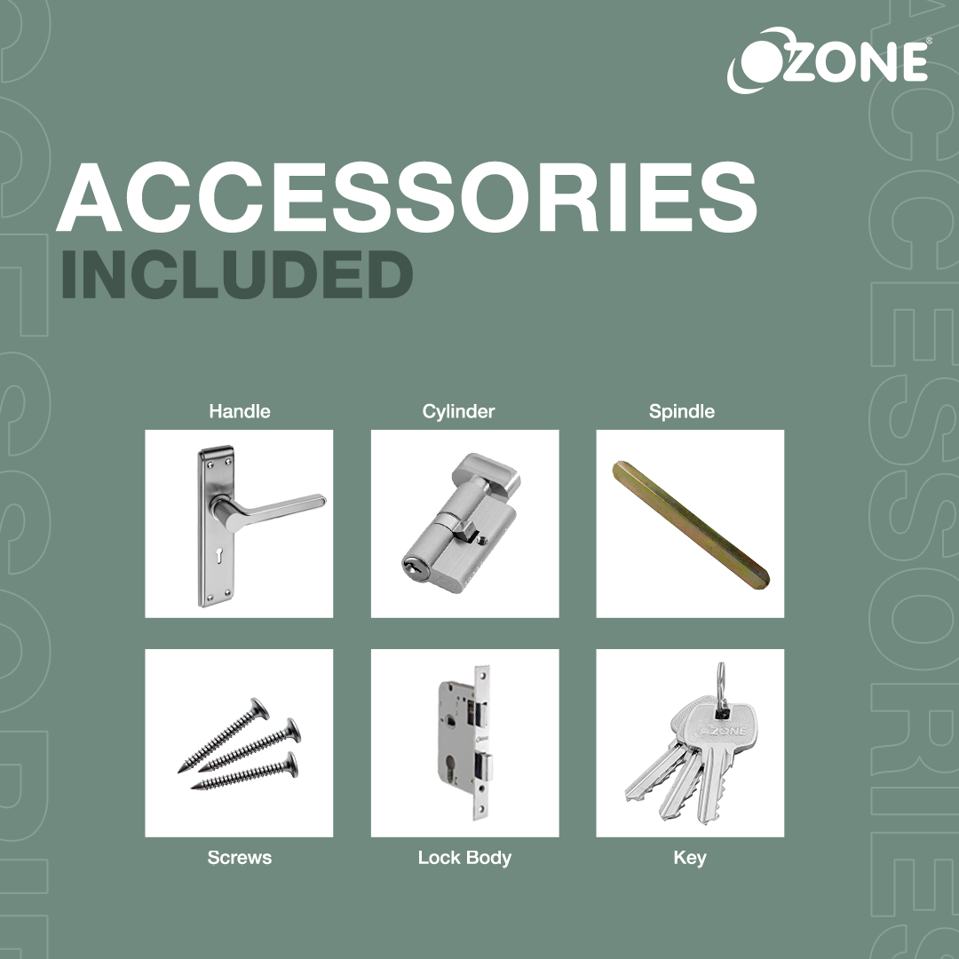 Ozone Kepler Heavy Duty Mortise Door Lock Handle Set | 8-inches (Stainless Steel Matt Finish) - Ozone Group