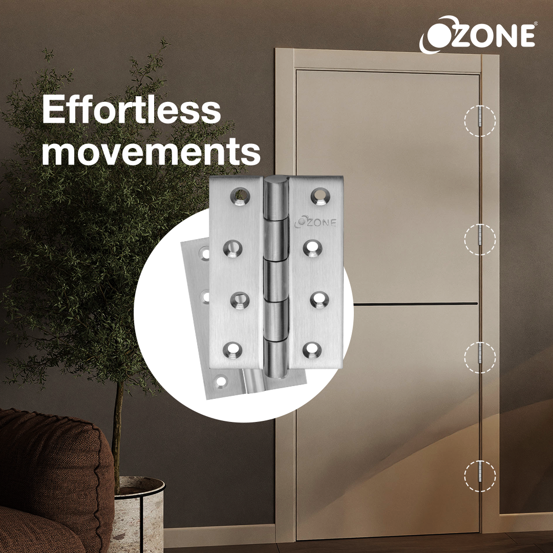 Ozone Stainless Steel Door Butt Hinge for Doors ( Pack of 2 ) | 5 inch x 12 Gauge - Ozone Group