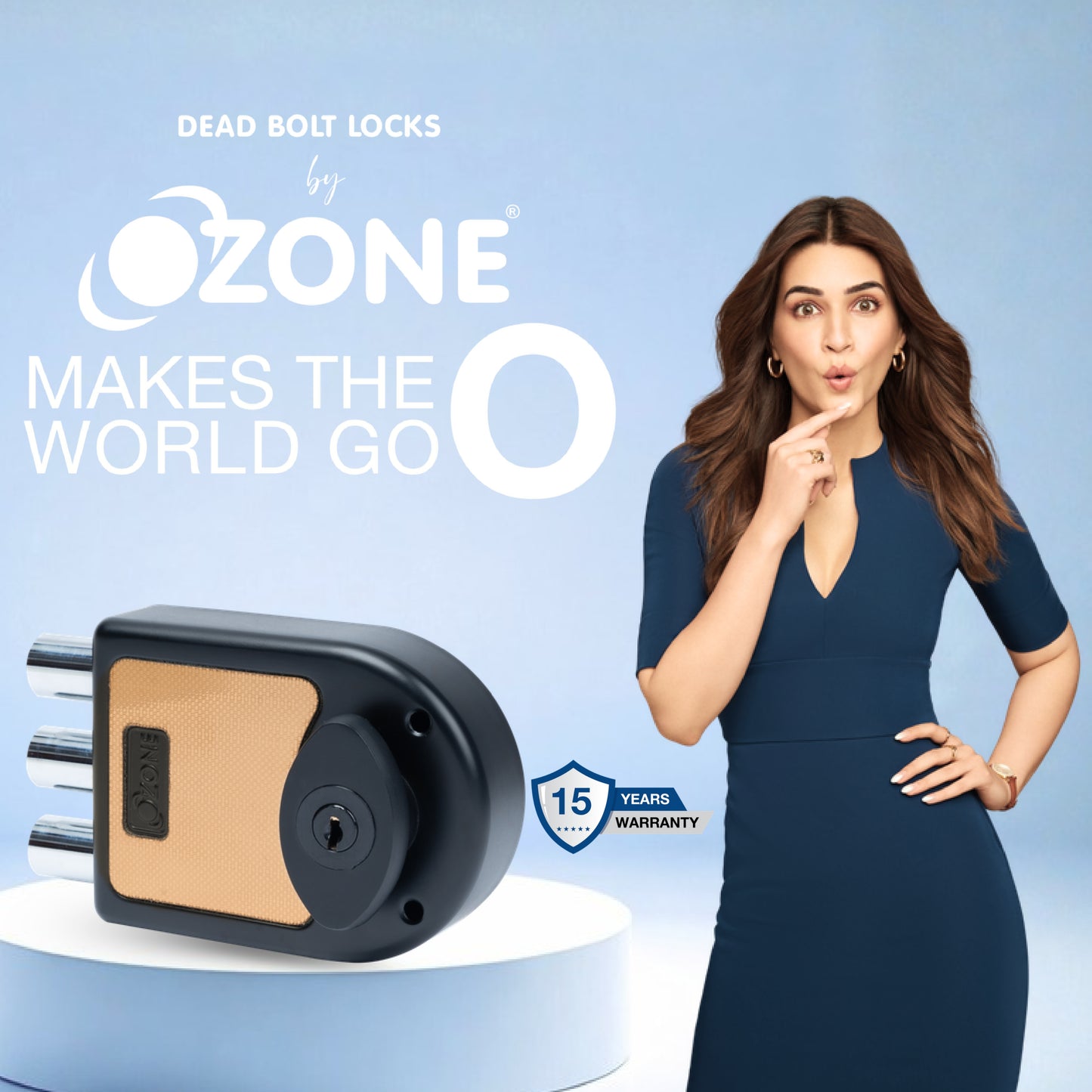 Ozone Dual-Tone Main Door Lock | 14-Pin Dimple Key Cylinder | 15-Years Warranty