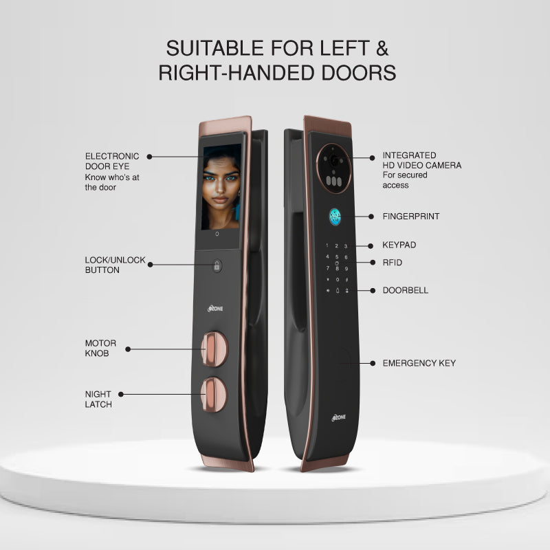 Ozone 3D Facial Recognition Smart Door Lock with 5-way access | Door Thickness: 45-120 mm - Ozone Group
