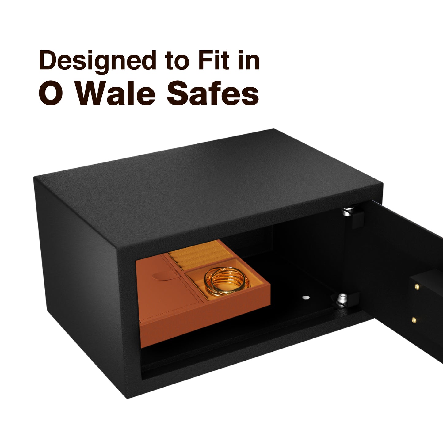 Ozone Jewellery Tray Organizer with Faux Leather & Velvet Lining | Ring, Bracelet, Cash & Accessory Holder | Compatible with Safes, Wardrobes, Bedside Tables & Dressers (Mocha Brown)