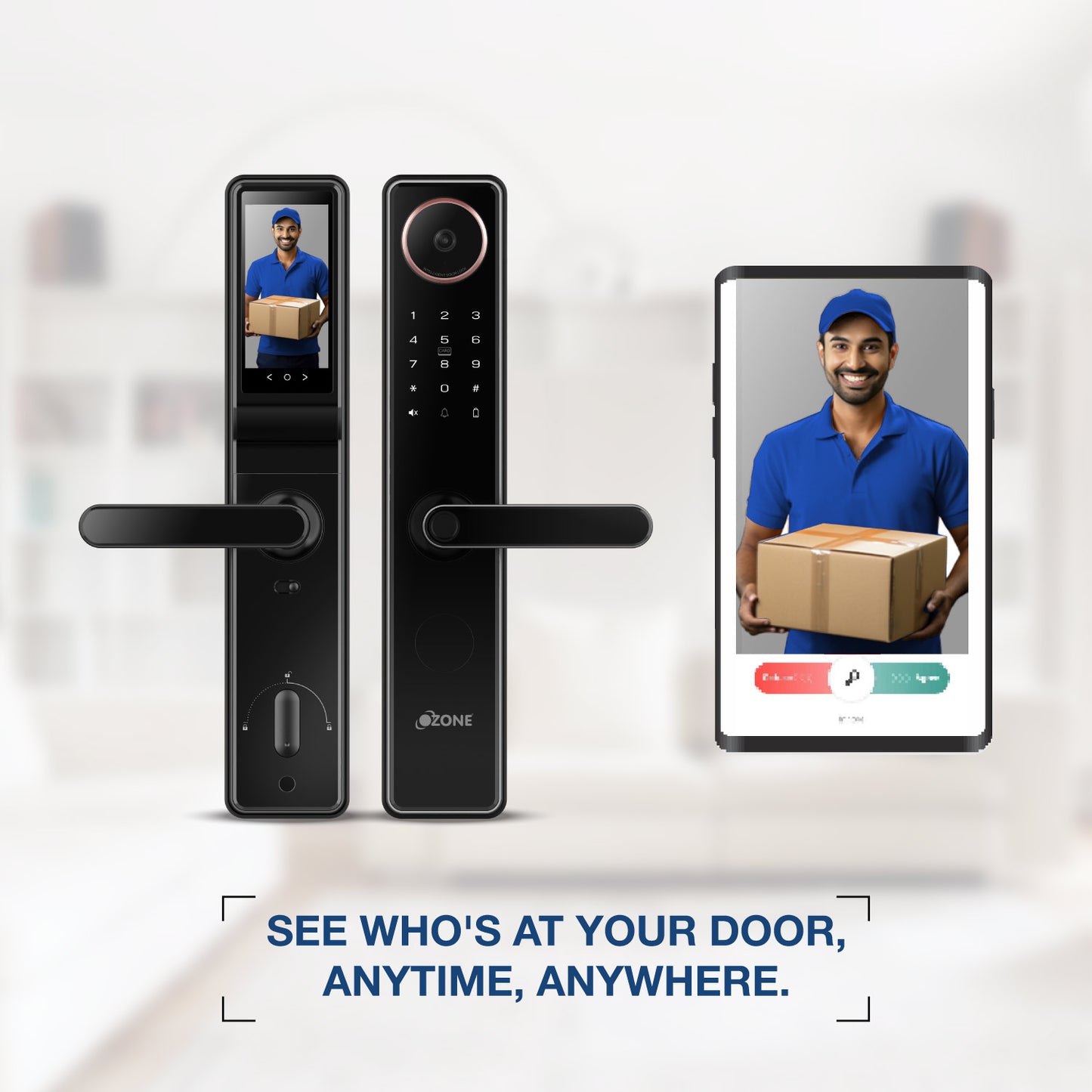 Morphy NXT-i Wi-Fi Smart Door Lock with Integrated HD Video Camera with 4-way access | Door Thickness: 30-65 mm - Ozone Group