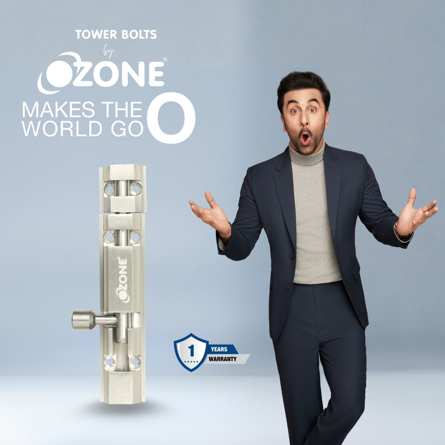 Ozone Aluminium Tower Bolt - 4| Sleek, Rust-Resistant Bolt for Wooden Doors