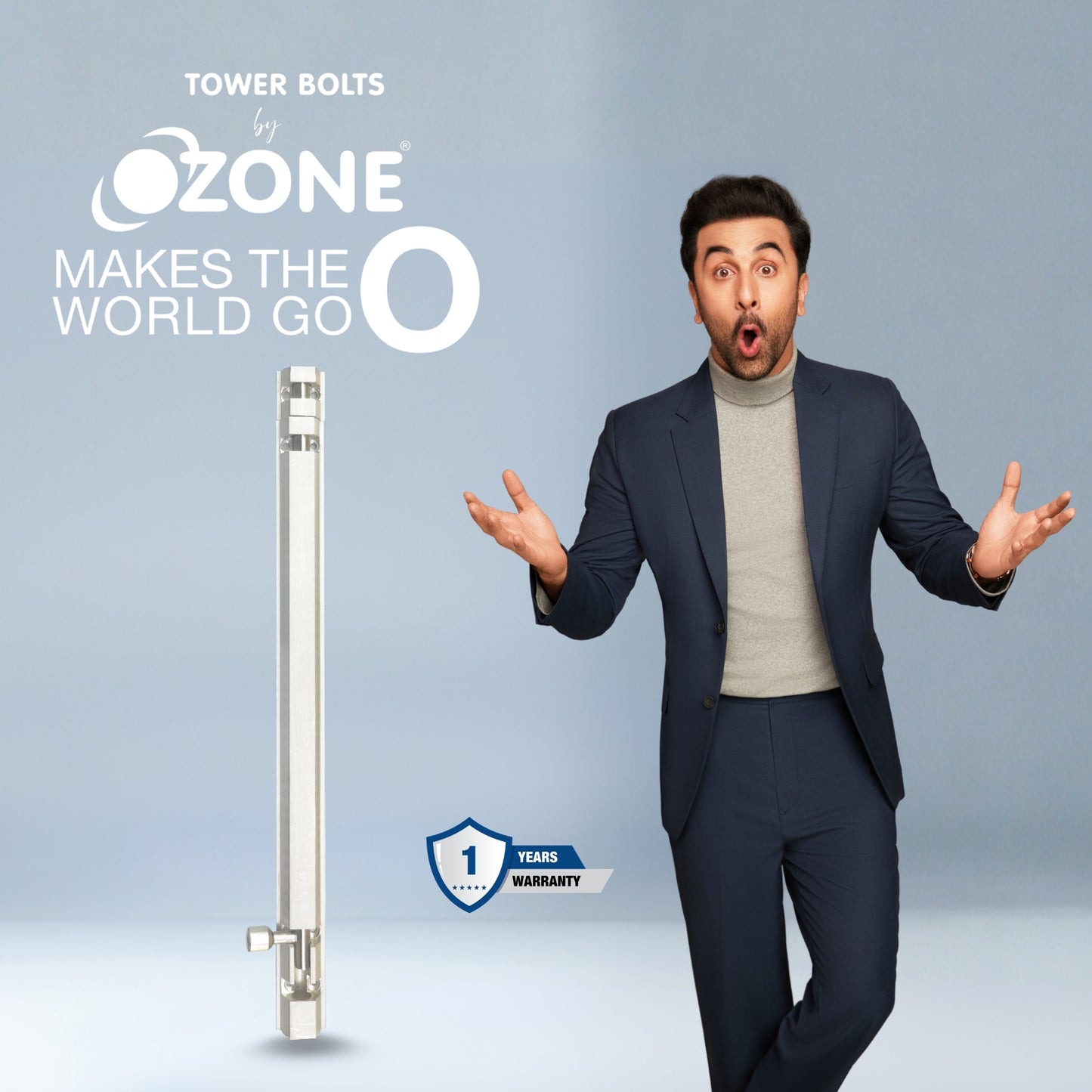 Ozone Aluminium TowerBolt - 12| Strong, Silent & Stylish Locking Solution