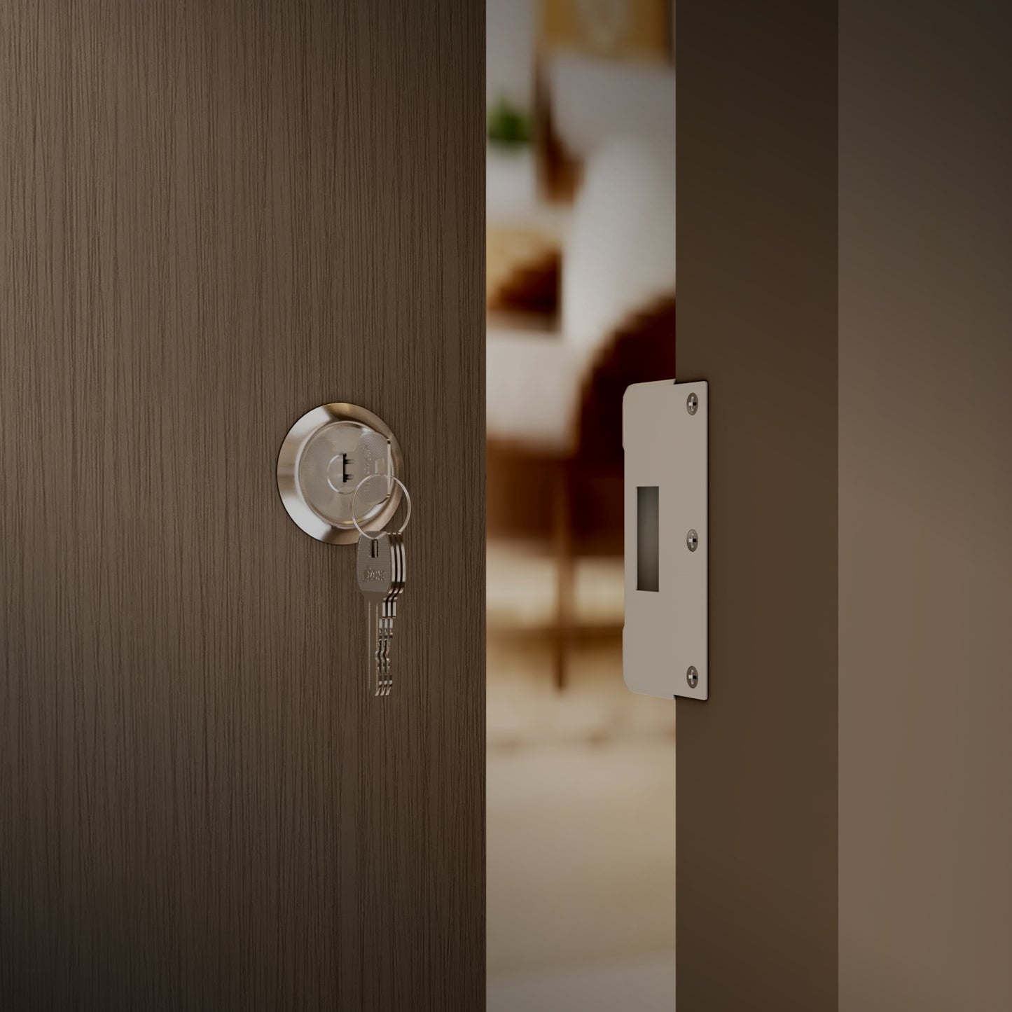 Ozone Mini Night Latch | 3 Brass Keys | Suitable for 30–70 mm Doors