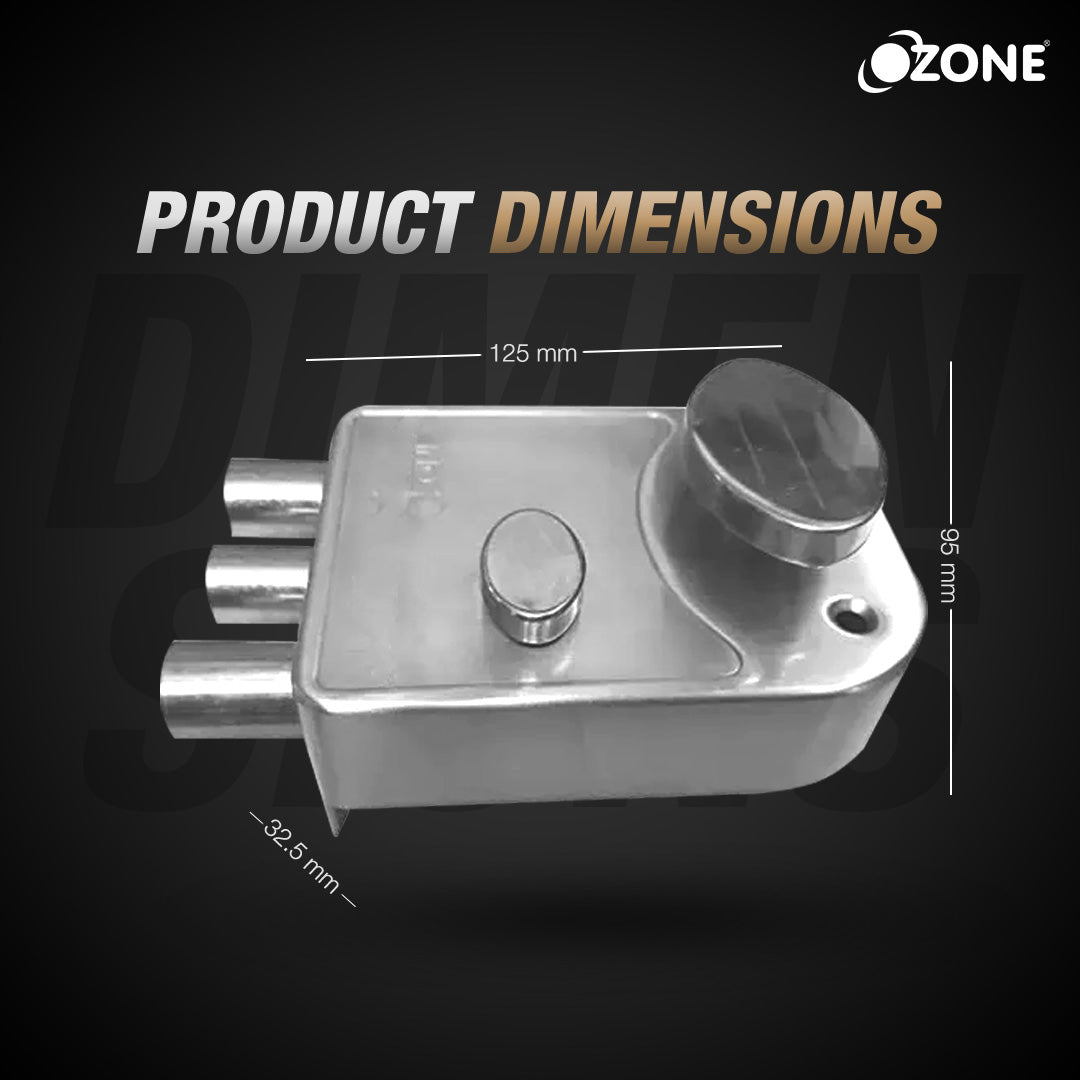 Ozone Tri Bolt Night Latch for Inside and Outside-opening Doors | Door Thickness: 30-70 mm - Ozone Group