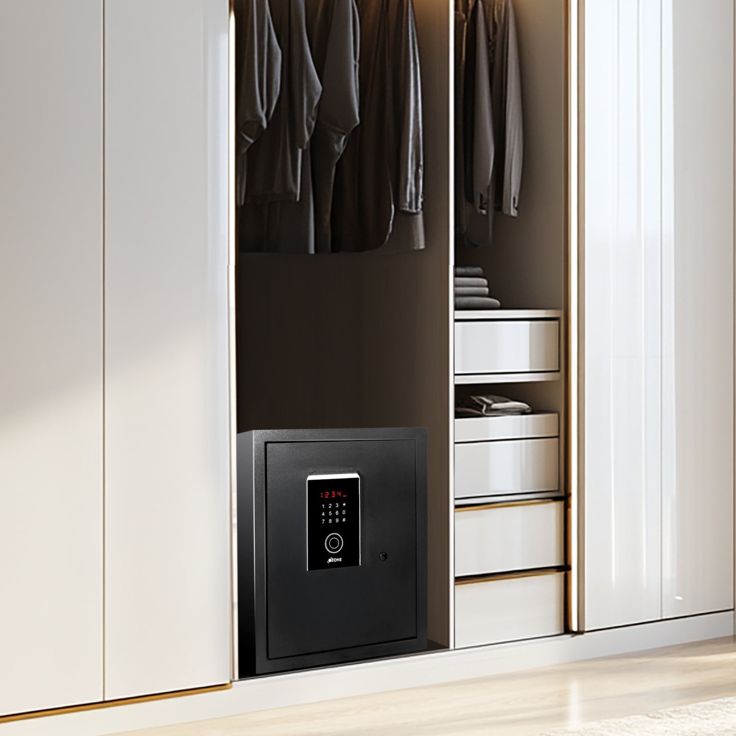 Ozone 40 Litres Fingerprint Safe Locker for Home & Office – Fingerprint Lock, 2-in-1 Unlocking (Fingerprint & Password), Size: 420H x 350W x 360D mm, Weight: 20.4kg, 2-Year Warranty