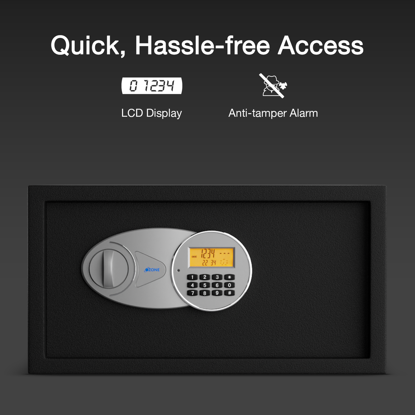 Ozone 34.94 Litres Digital Safe Locker for Home & Office – Digital Lock, 1-Way Unlocking (Password), Size: 250H x 455W x 375D mm, Weight: 12.4kg, 2-Year Warranty - Ozone Group