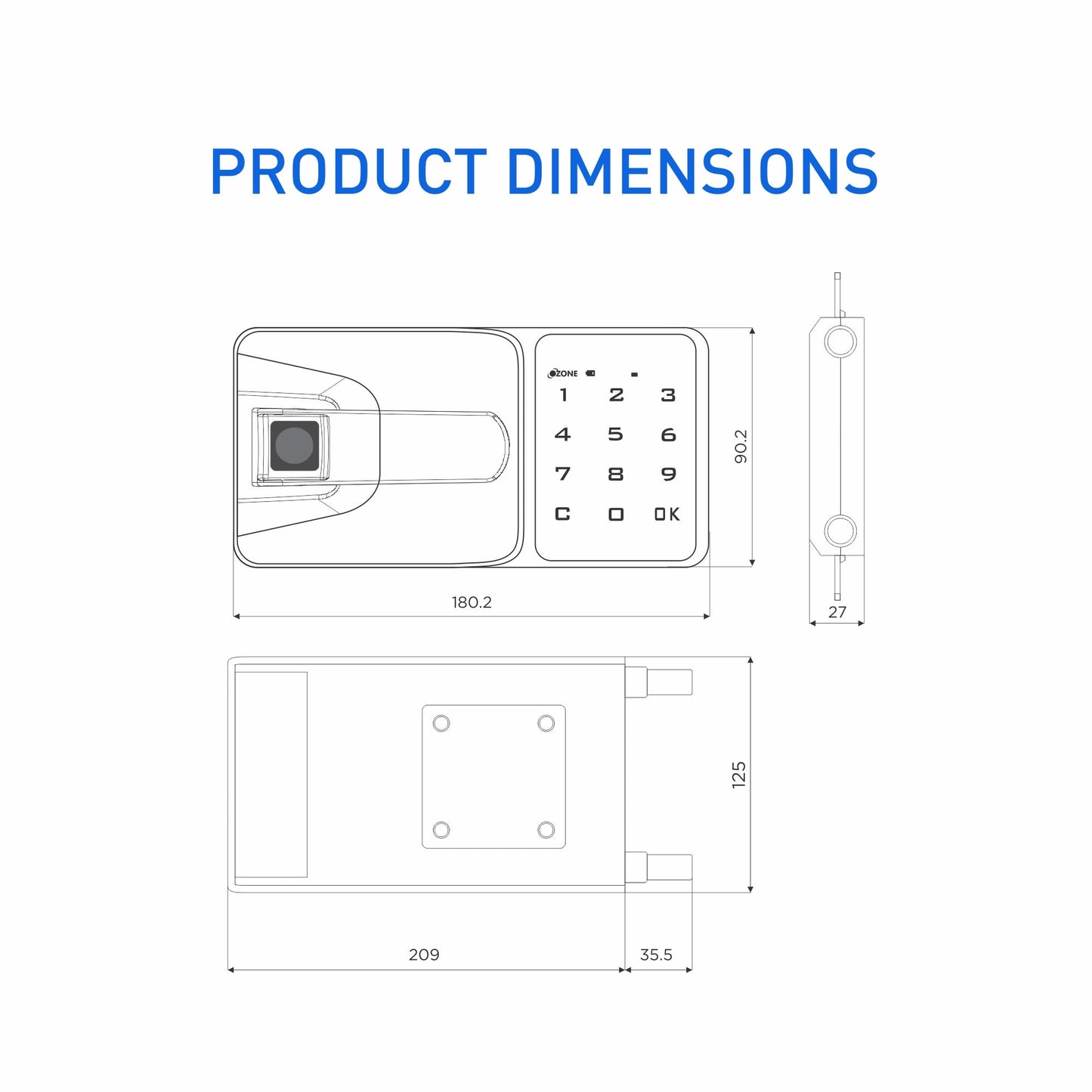 OZFL-502-PW digital door lock