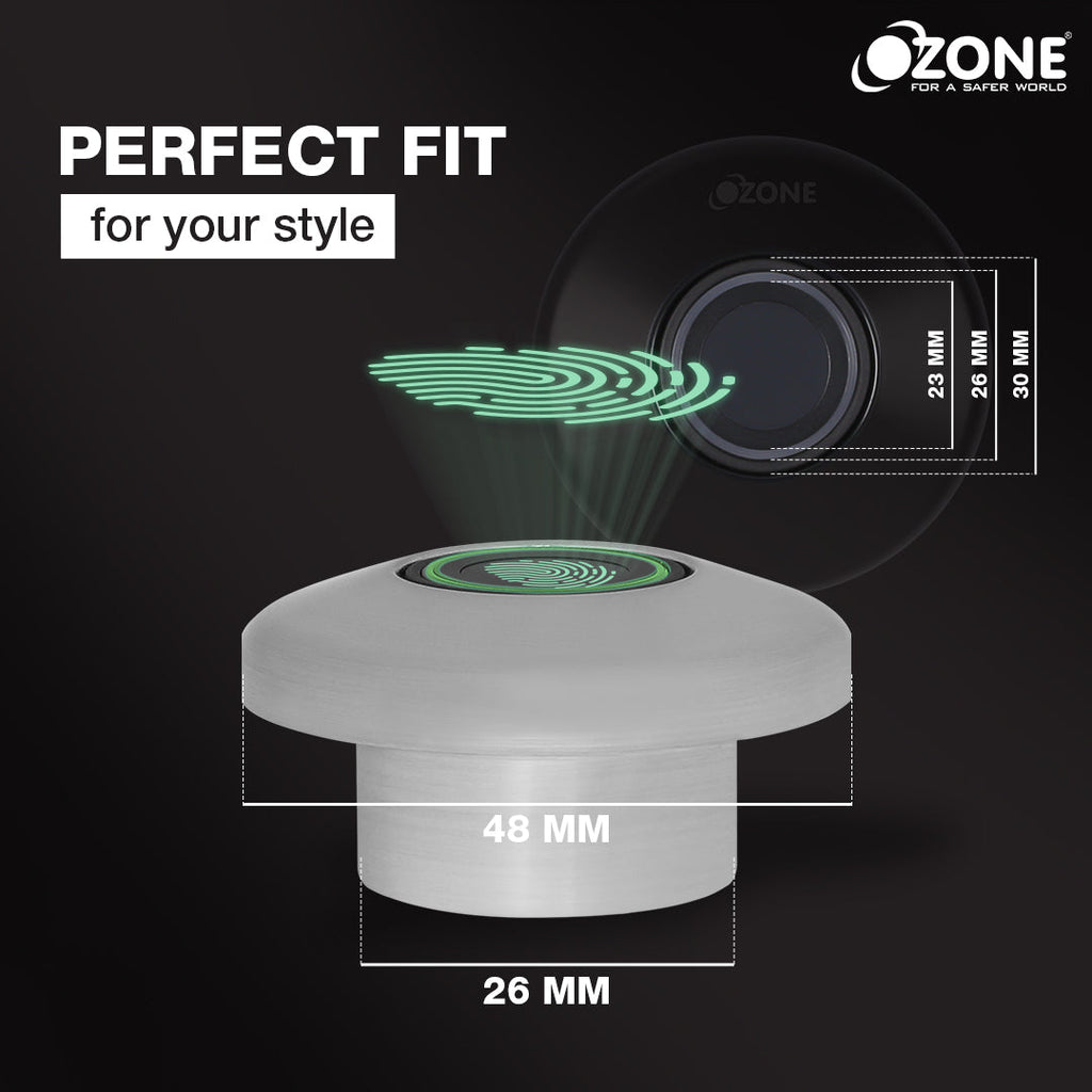 Ozone 55-F Smart Furniture Lock with Fingerprint Access for Wooden Cabinets, Wardrobes & Drawers - Ozone Group