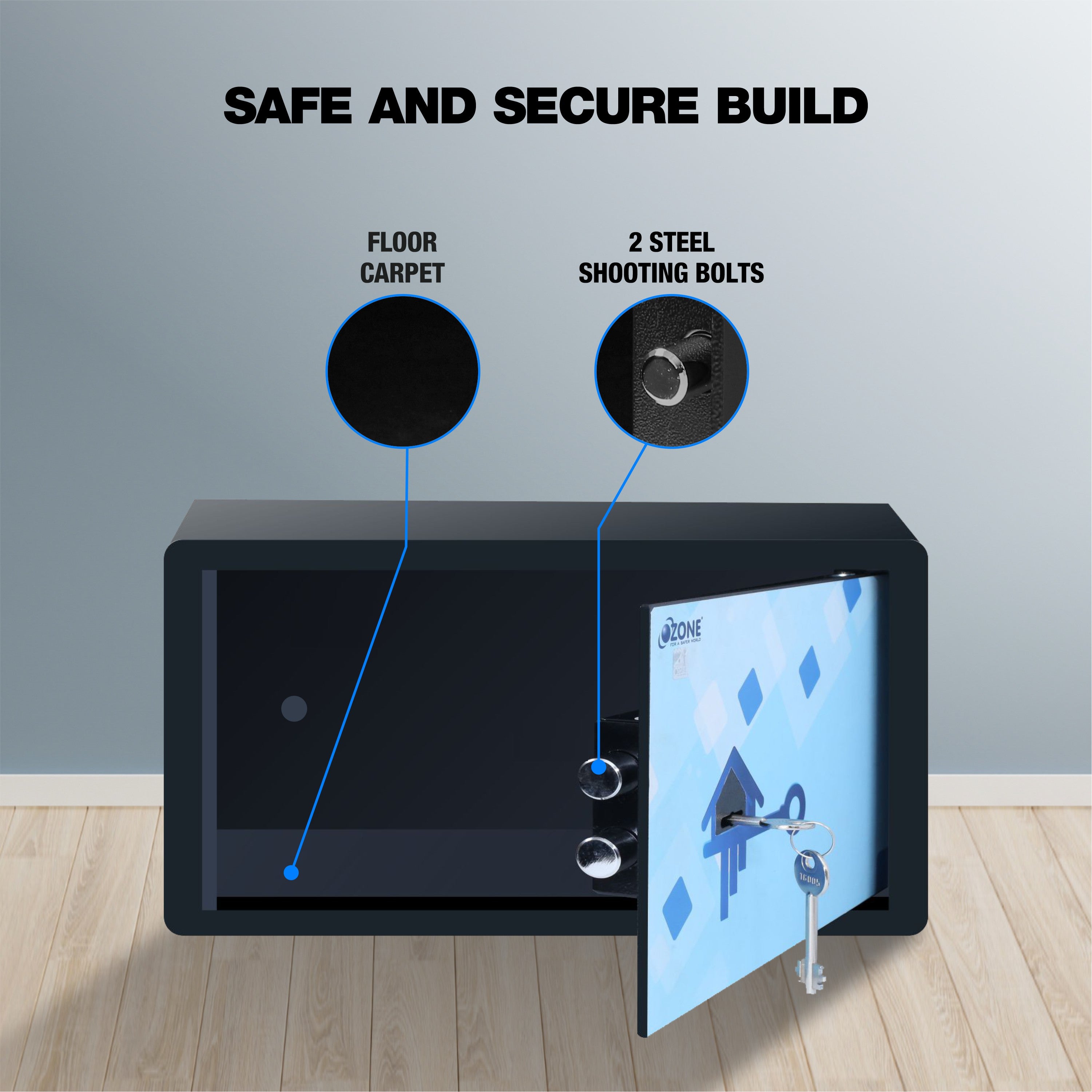 Ozone Cabinet Safe for Homes & Offices | High-security Mechanical Key (10 Ltrs.)