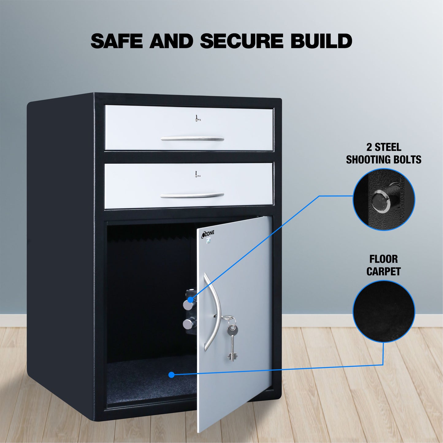 Ozone Multi-purpose Safe for Retail Spaces | High-security Mechanical Key (92 Ltrs.)