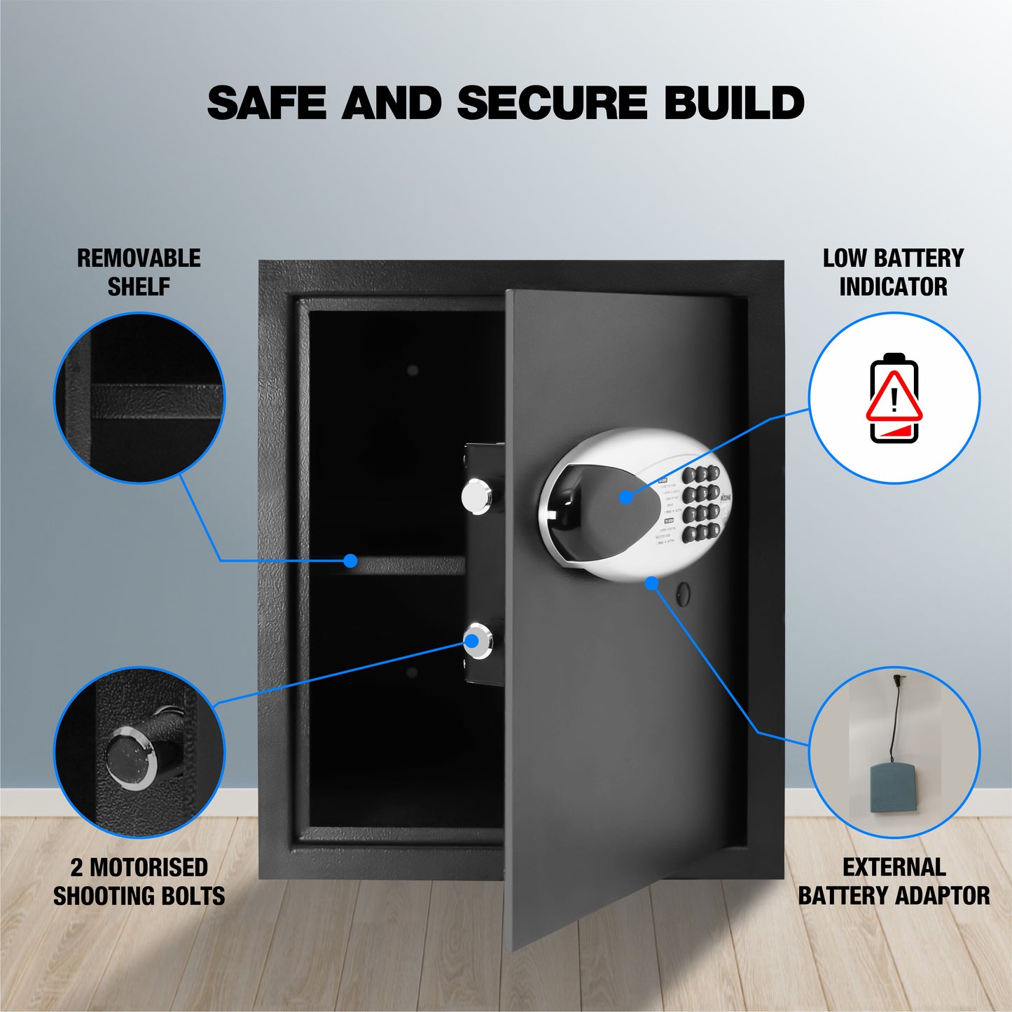 Ozone Digital Safe for Homes & Offices | 2-way Access | Password & Emergency Key (40 Ltrs.)