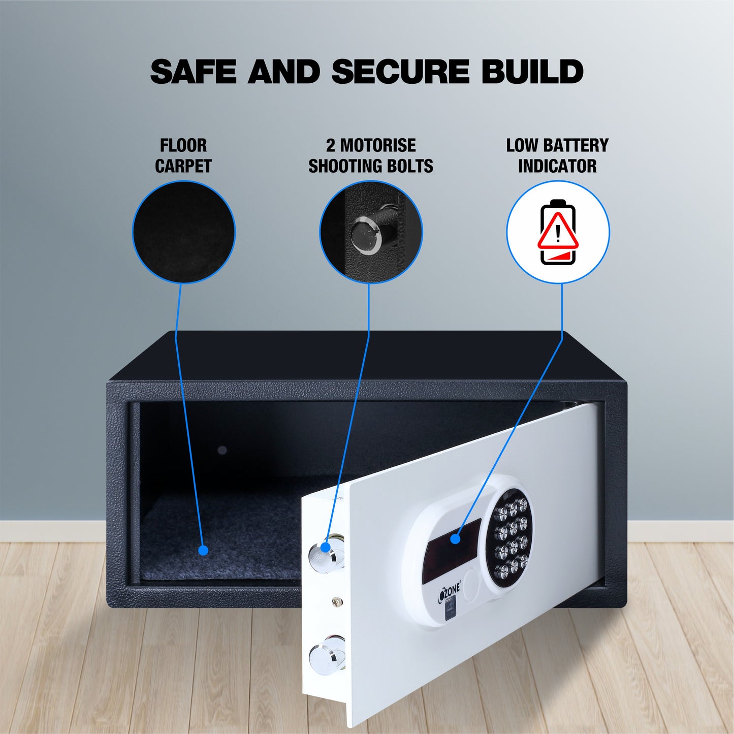 Ozone Laptop Safe for Homes & Hotels | 2-way Access | Password & Emergency Key (26.7 Ltrs.)