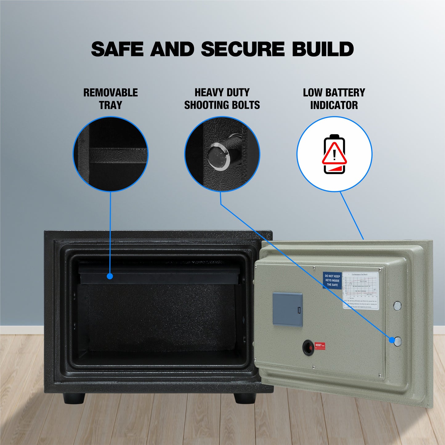 Ozone Fire-resistant Safe for Homes & Offices | 2-way Access | Password & Emergency Key (19 Ltrs.)