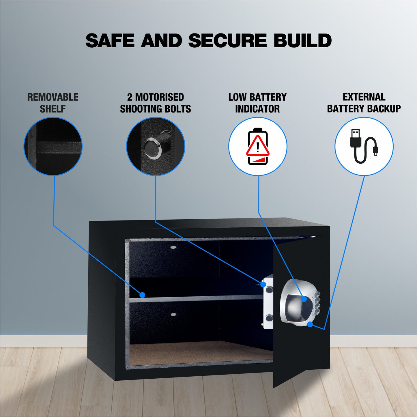 Ozone Digital Safe for Homes & Offices | 2-way Access | Password & Emergency Key (34.94 Ltrs.)