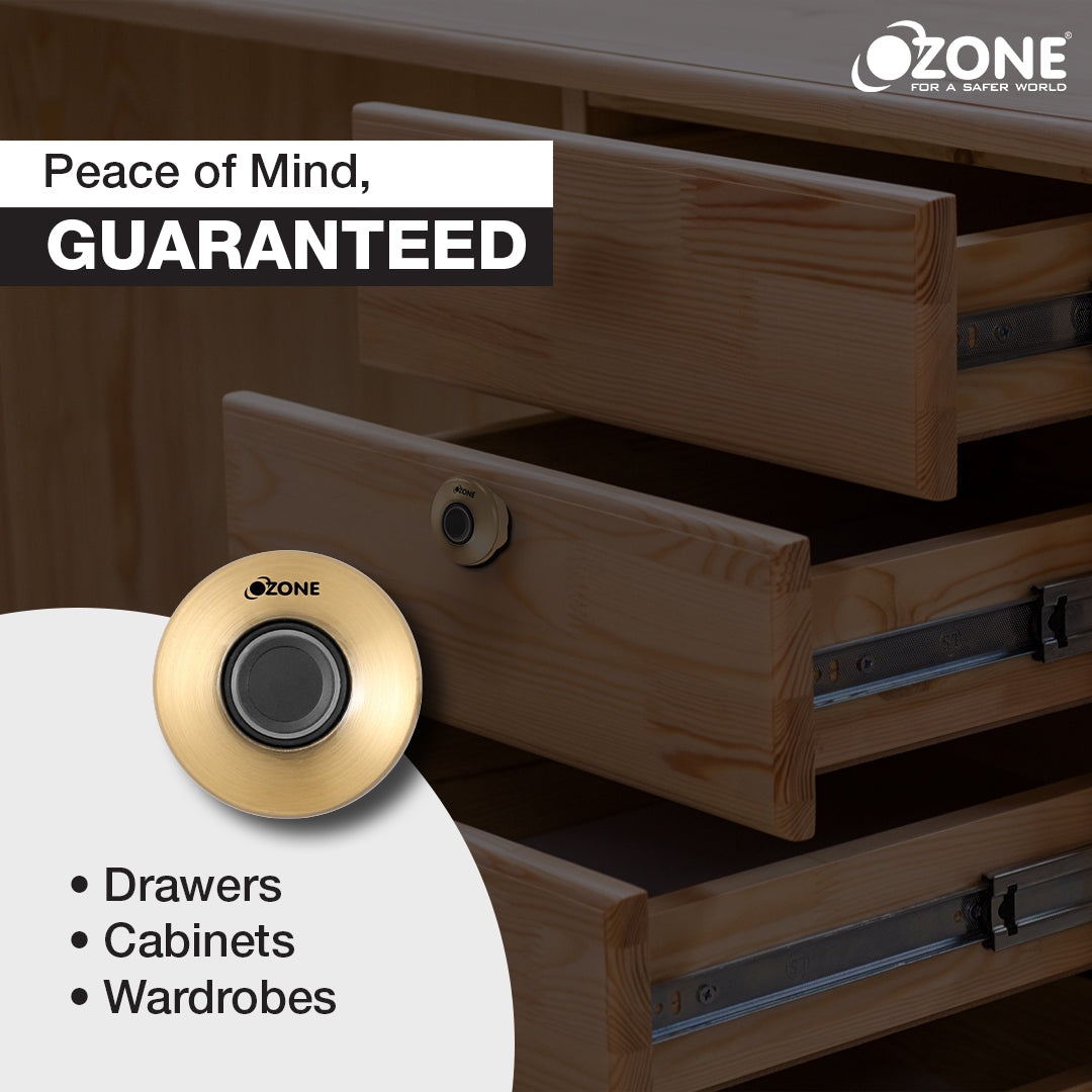 Ozone 55-F Smart Furniture Lock with Fingerprint Access for Wooden Cabinets, Wardrobes & Drawers - Ozone Group