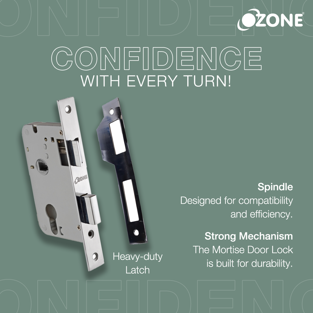 Ozone Kepler Mortise Door Lock Handle – 8 Inch SS Finish