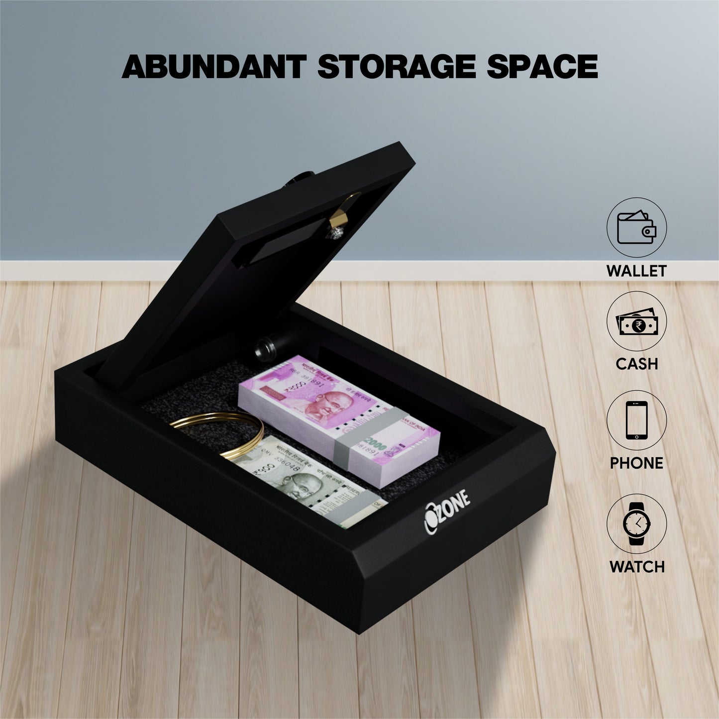 Ozone Personal Safe for Offices | 2-way Access | Password & Emergency Key (2.28 Ltrs.)