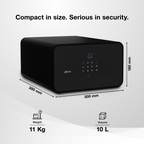 Jewellery Drawer Safe | 10 Litres Wi-Fi Safe Locker for Home & Office – Fingerprint Lock, 3-in-1 Unlocking (OzoLife App, Fingerprint & Password), Size: 180H x 300W x 380D mm, Weight: 11 kg, 2-Year Warranty.