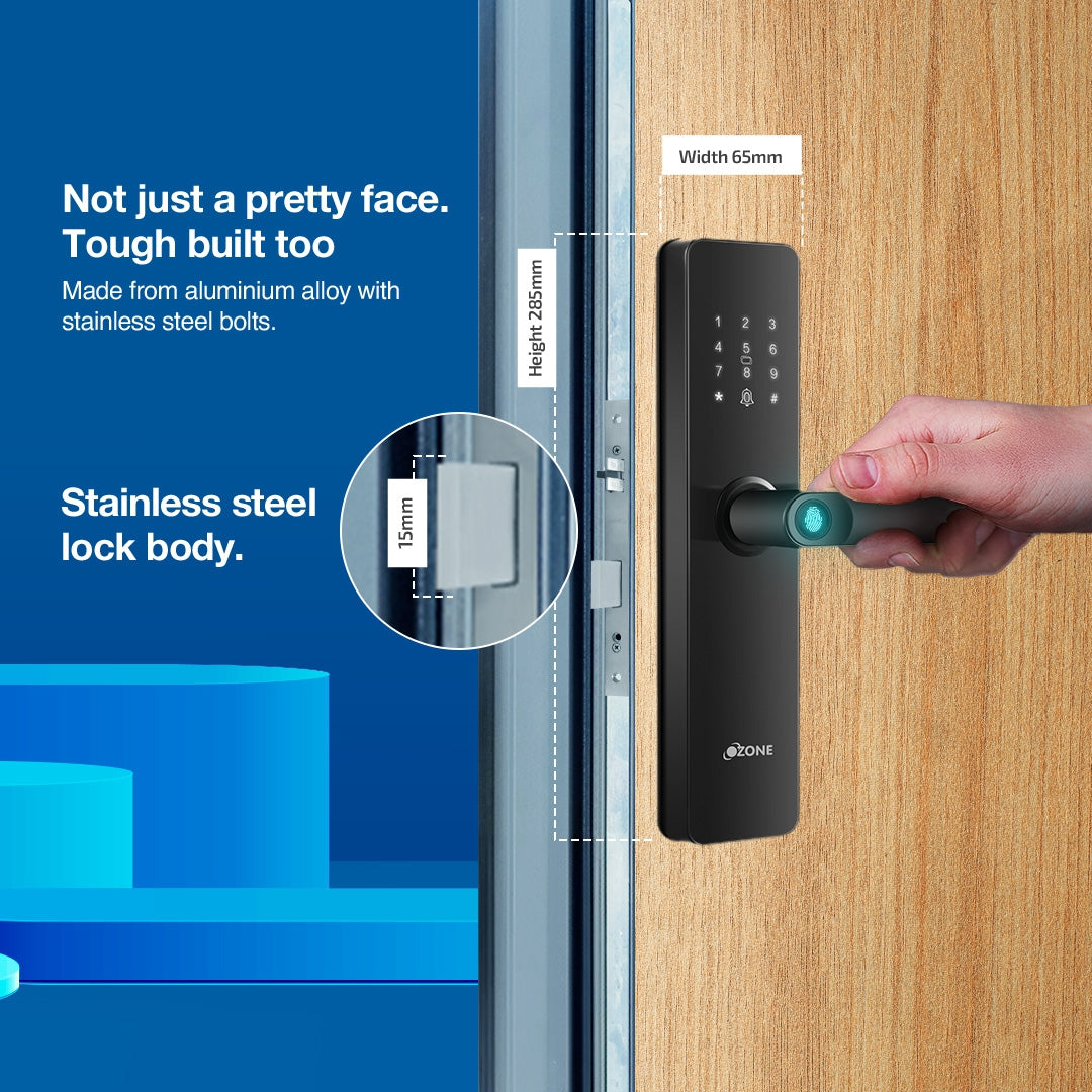 Ozone Morphy Lite Smart Lock with 4-way access | Door Thickness: 35-80 mm