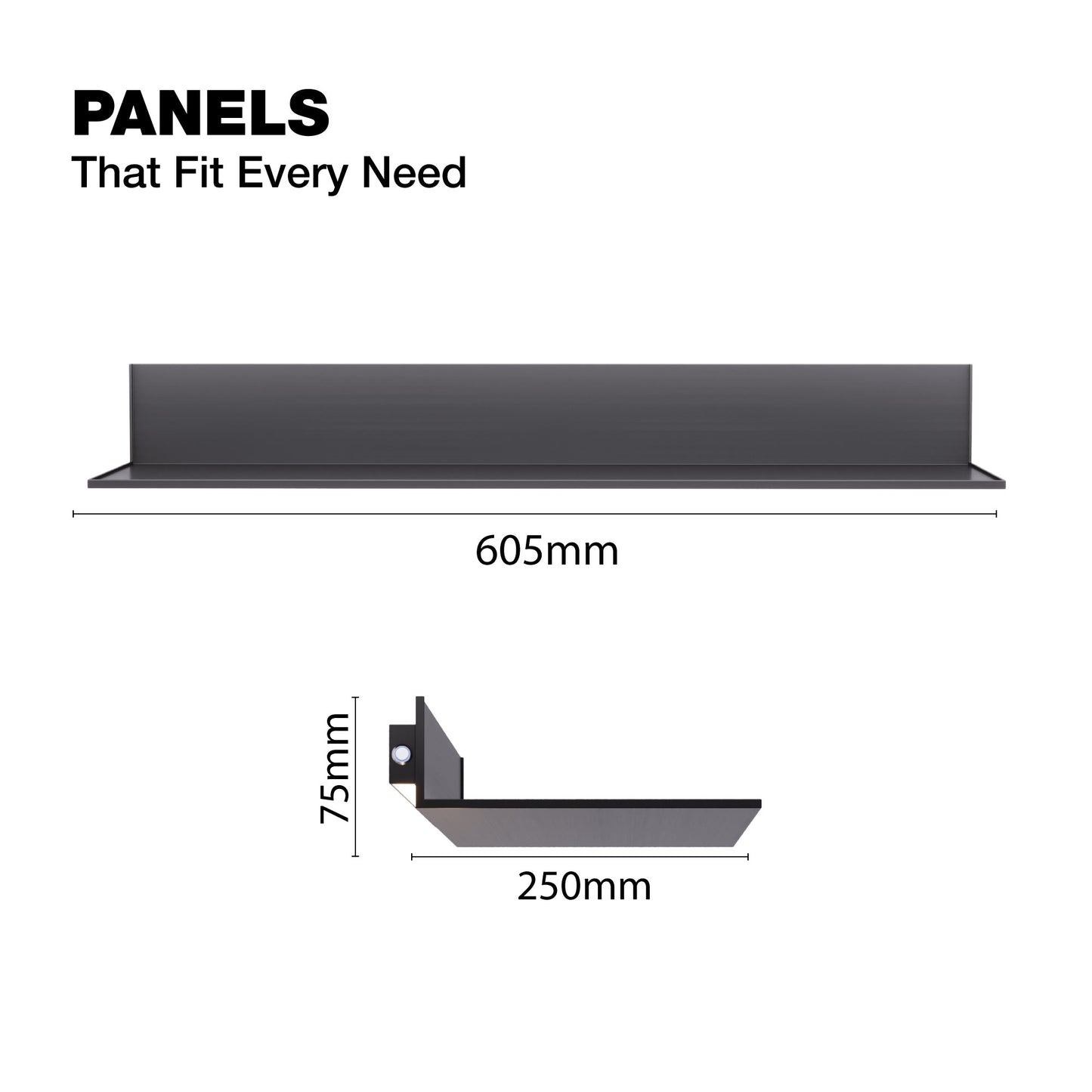 Ozone Wallmounted Floating Shelf System with Builtin LED Lights Sh