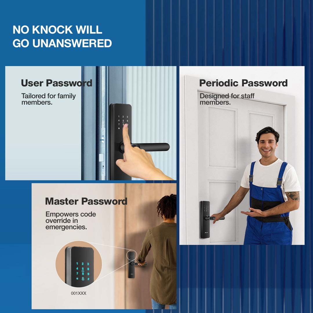 Morphy Lite Smart Lock with 4-way Unlock for Internal Doors | Free Installation | Door Thickness: 35-80 mm