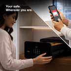 Jewellery Drawer Safe | 10 Litres Wi-Fi Safe Locker for Home & Office – Fingerprint Lock, 3-in-1 Unlocking (OzoLife App, Fingerprint & Password), Size: 180H x 300W x 380D mm, Weight: 11 kg, 2-Year Warranty.