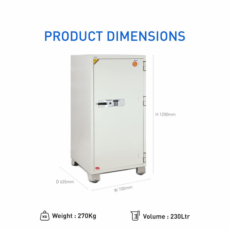 Ozone Fire Warrior-1200 Digital Safe- 230 Ltrs.