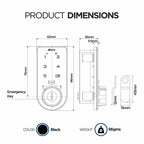 Ozone 301 Vertical Smart Furniture Lock with Password & Key Access | For Wooden/Metal Cabinets & Wardrobes - Ozone Group