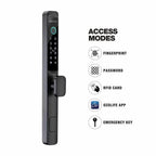 Ozone Narrow Style Wi-Fi Smart Door Lock with 4-way access for Swing & Sliding Doors | Door Thickness: 35-80 mm - Ozone Group