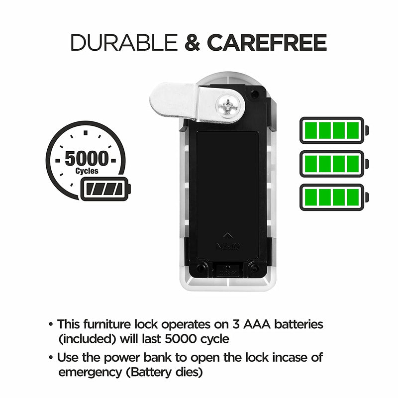 Ozone 301 Vertical Smart Furniture Lock with Password & Key Access | For Wooden/Metal Cabinets & Wardrobes