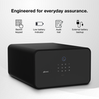 Jewellery Drawer Safe | 10 Litres Wi-Fi Safe Locker for Home & Office – Fingerprint Lock, 3-in-1 Unlocking (OzoLife App, Fingerprint & Password), Size: 180H x 300W x 380D mm, Weight: 11 kg, 2-Year Warranty.