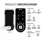 Ozone 301 Vertical Smart Furniture Lock with Password & Key Access | For Wooden/Metal Cabinets & Wardrobes - Ozone Group
