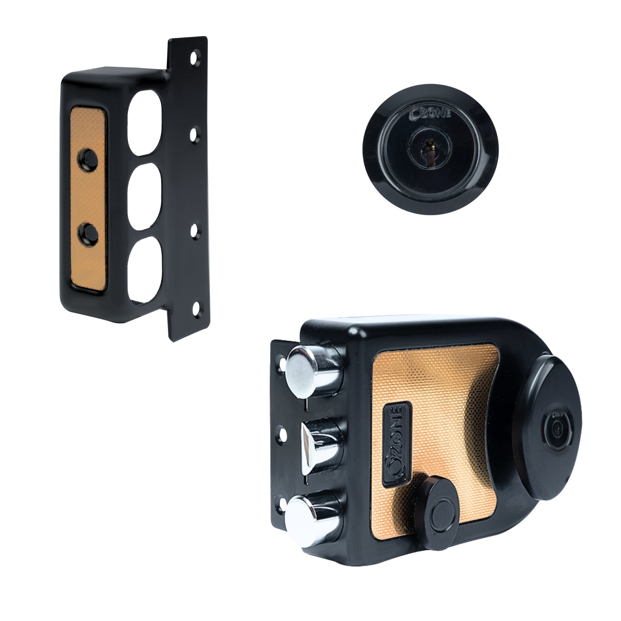 Ozone Dual-Tone Main Door Lock with Key and Knob Mechanism | Door Thickness: 30–85 mm