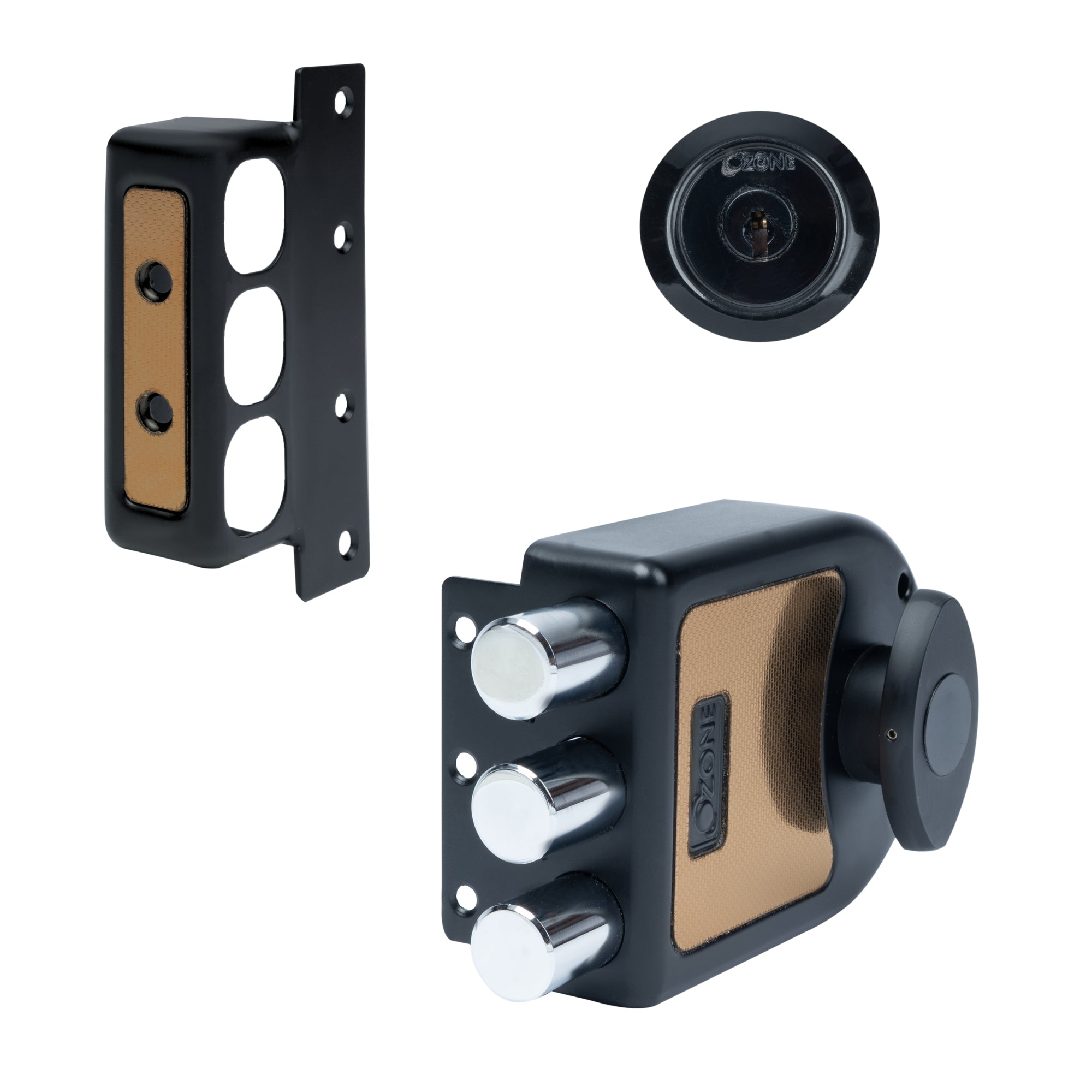 Ozone Dual-Tone Main Door Lock | 14-Pin Dimple Key Cylinder | Door Thickness: 30–85 mm