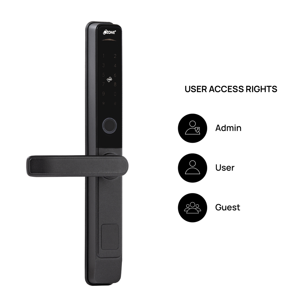 Ozone Narrow Style Wi-Fi Smart Door Lock with 4-way access for Swing Doors | Door Thickness: 35-80 mm - Ozone Group