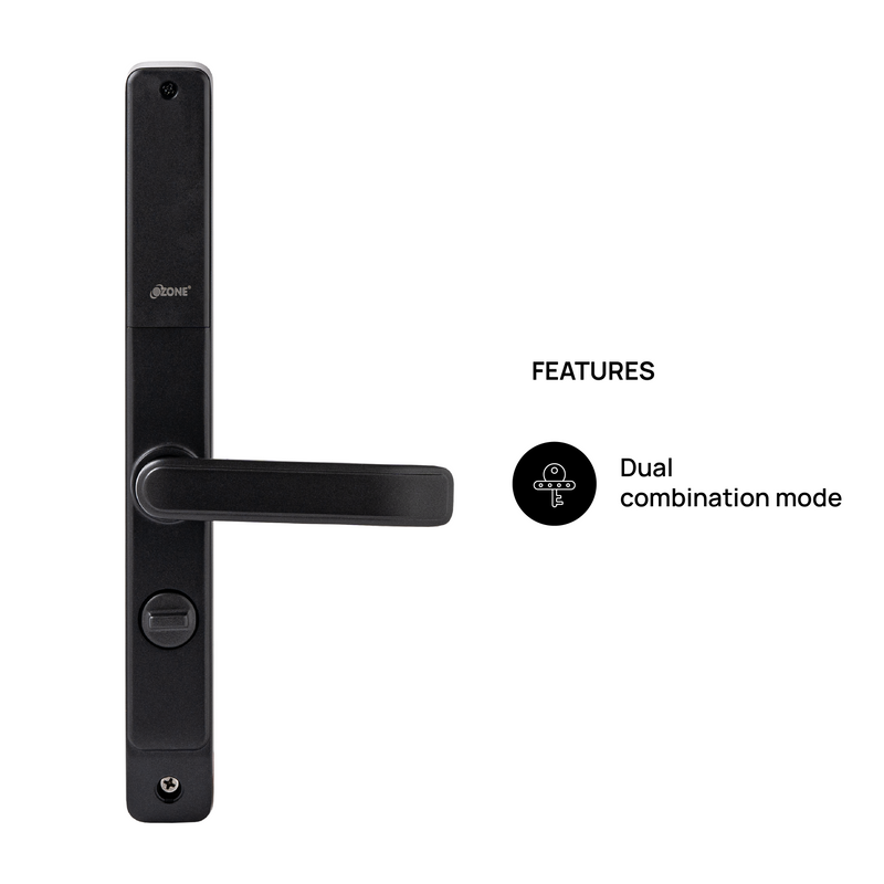 Ozone OZ-FDL-33 Life SW STD Narrow Style 5 in 1 Digital Lock Sliding Doors, Black