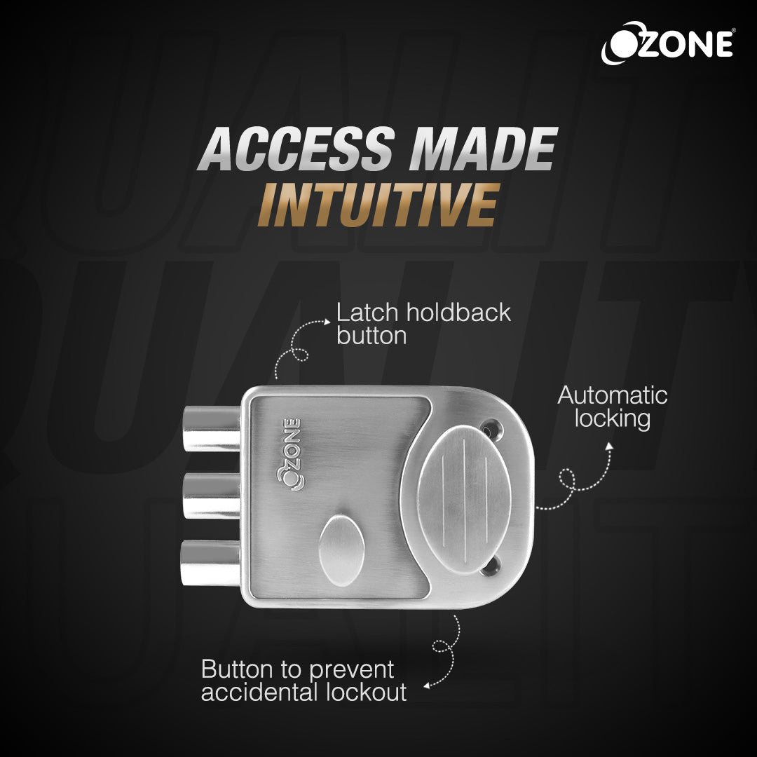 Ozone Tri Bolt Night Latch for Inside and Outside-opening Doors | Door Thickness: 30-70 mm