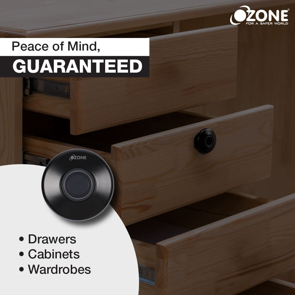 Ozone 55-F Smart Furniture Lock with Fingerprint Access for Wooden Cabinets, Wardrobes & Drawers - Ozone Group