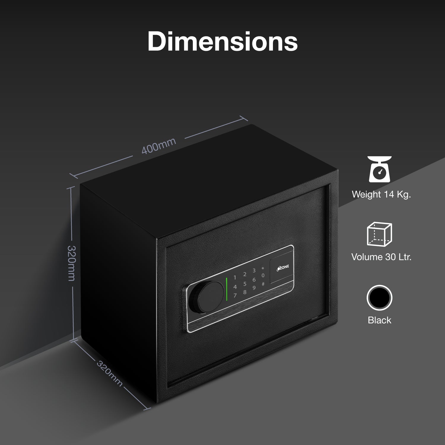 Ozone Castle 30 | Digital Safe | 30 Litres