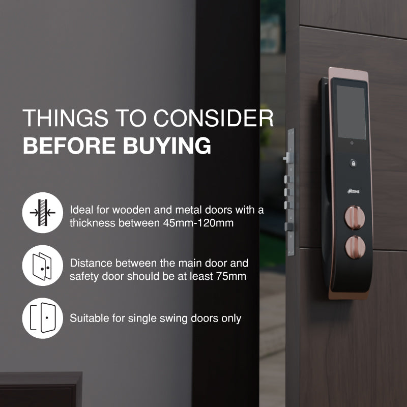 Ozone 3D Facial Recognition Smart Door Lock with 5-way access | Door Thickness: 45-120 mm - Ozone Group