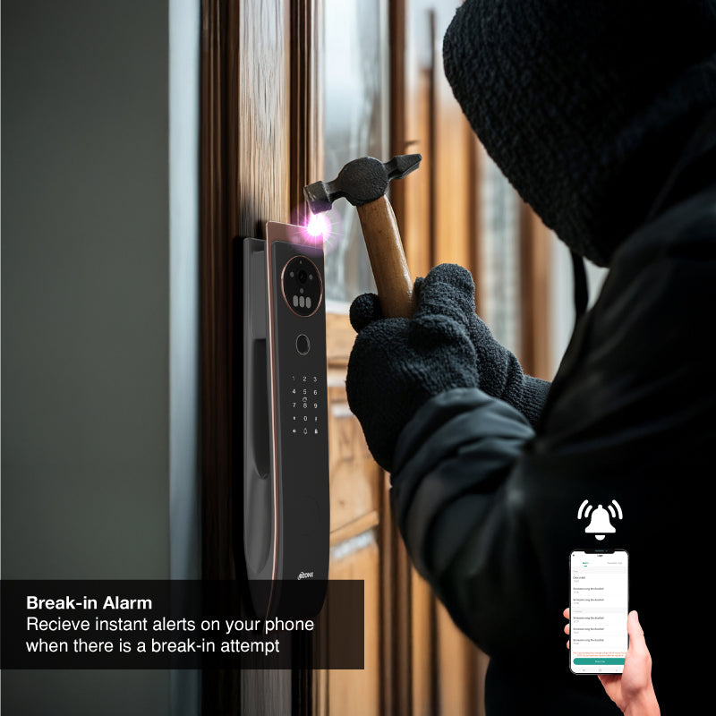Ozone 3D Facial Recognition Smart Door Lock with 5-way access | Door Thickness: 45-120 mm - Ozone Group
