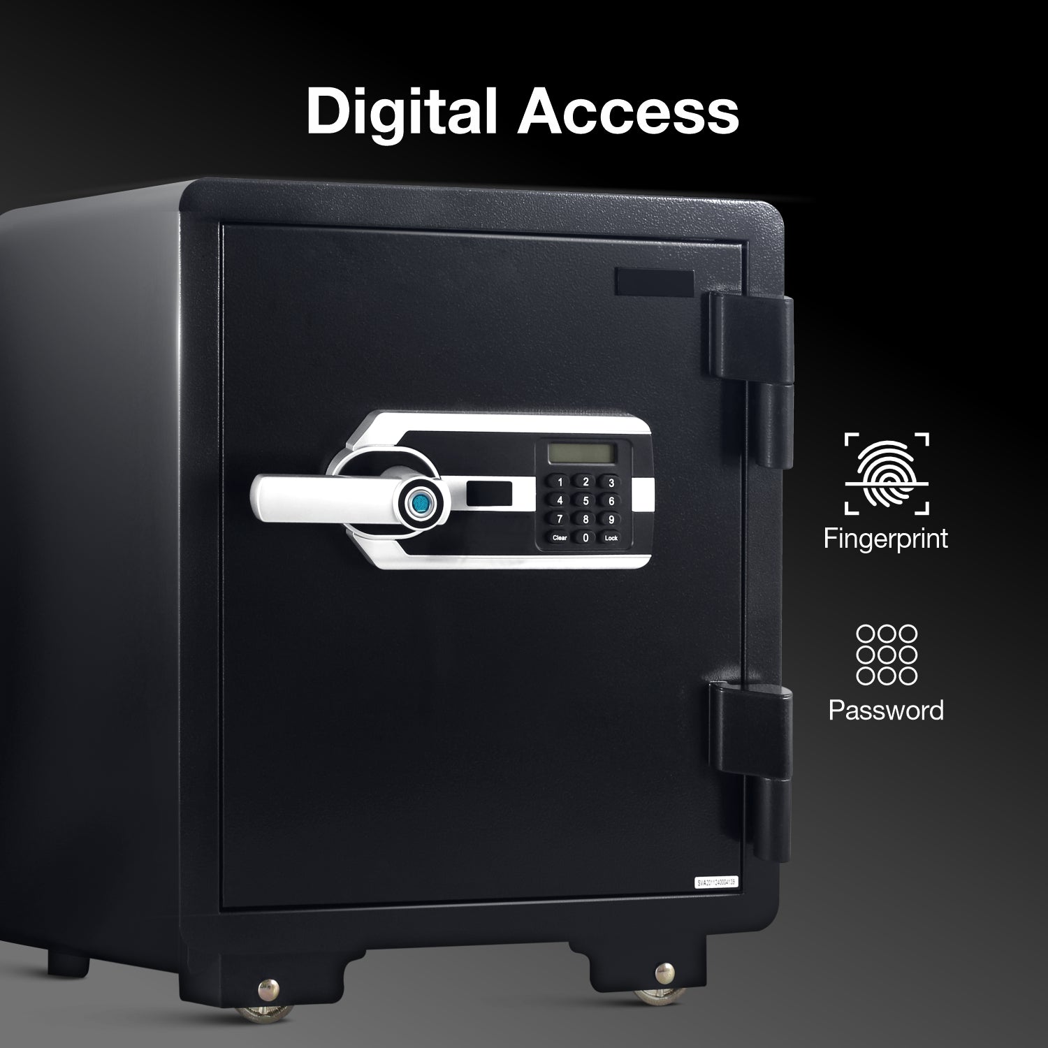 Ozone 40 Litres Fire-resistant Safe Locker for Factories & Warehouses – Fingerprint Lock, 2-in-1 Unlocking (Fingerprint & Password), Size: 595H x 460W x 470D mm, Weight: 76kg, 2-Year Warranty - Ozone Group