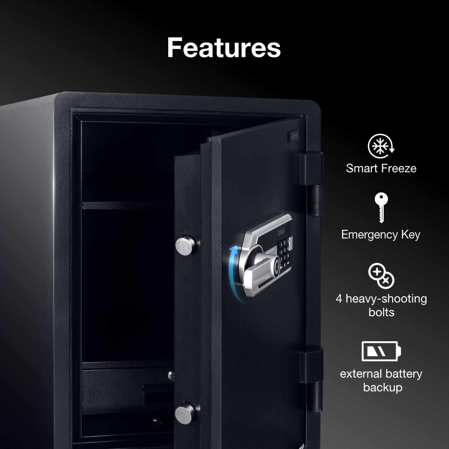 Ozone Fire Warrior FP 77 | Fingerprint Fire-resistant Safe | 67 Litres