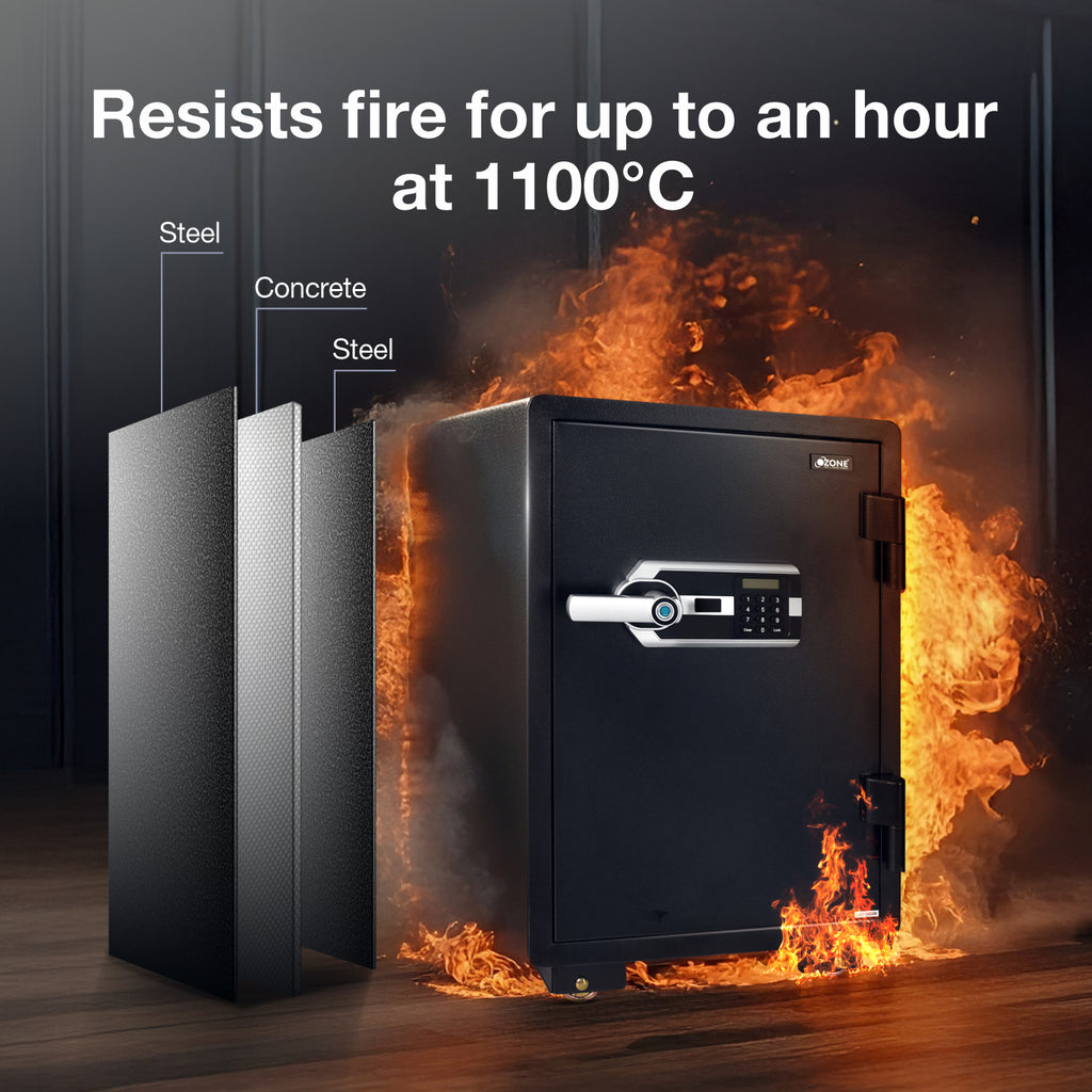 Ozone Fire Warrior FP 77 | Fingerprint Fire-resistant Safe | 67 Litres