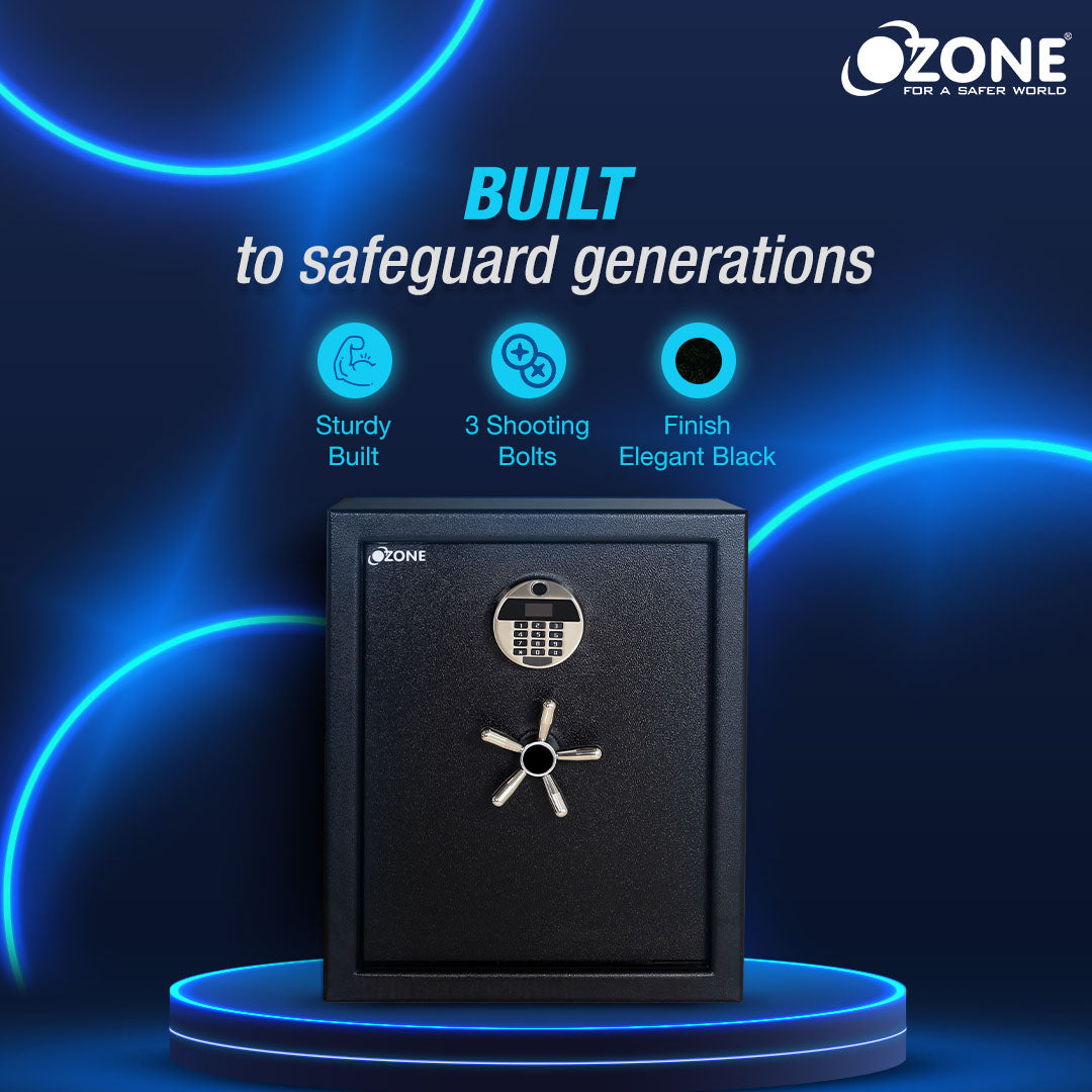 Ozone Anti-burglary Safe for Home & Business | 3-way Access | Fingerprint, Password & Emergency Key (78 Ltrs.)