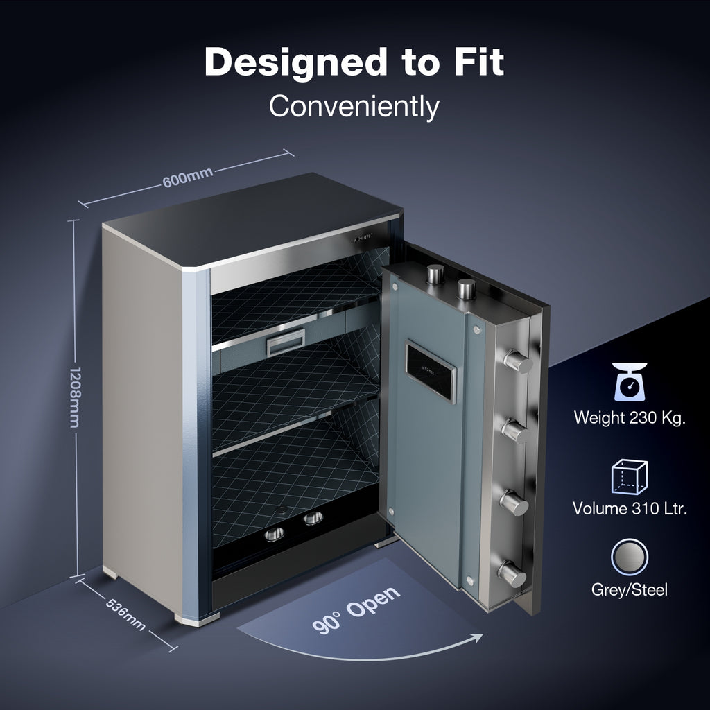 Exclusive Luxury Safe Locker for Home & Office – Fingerprint Lock, 3-in-1 Unlocking (OzoLife App, Fingerprint & Password), 2-Year Warranty