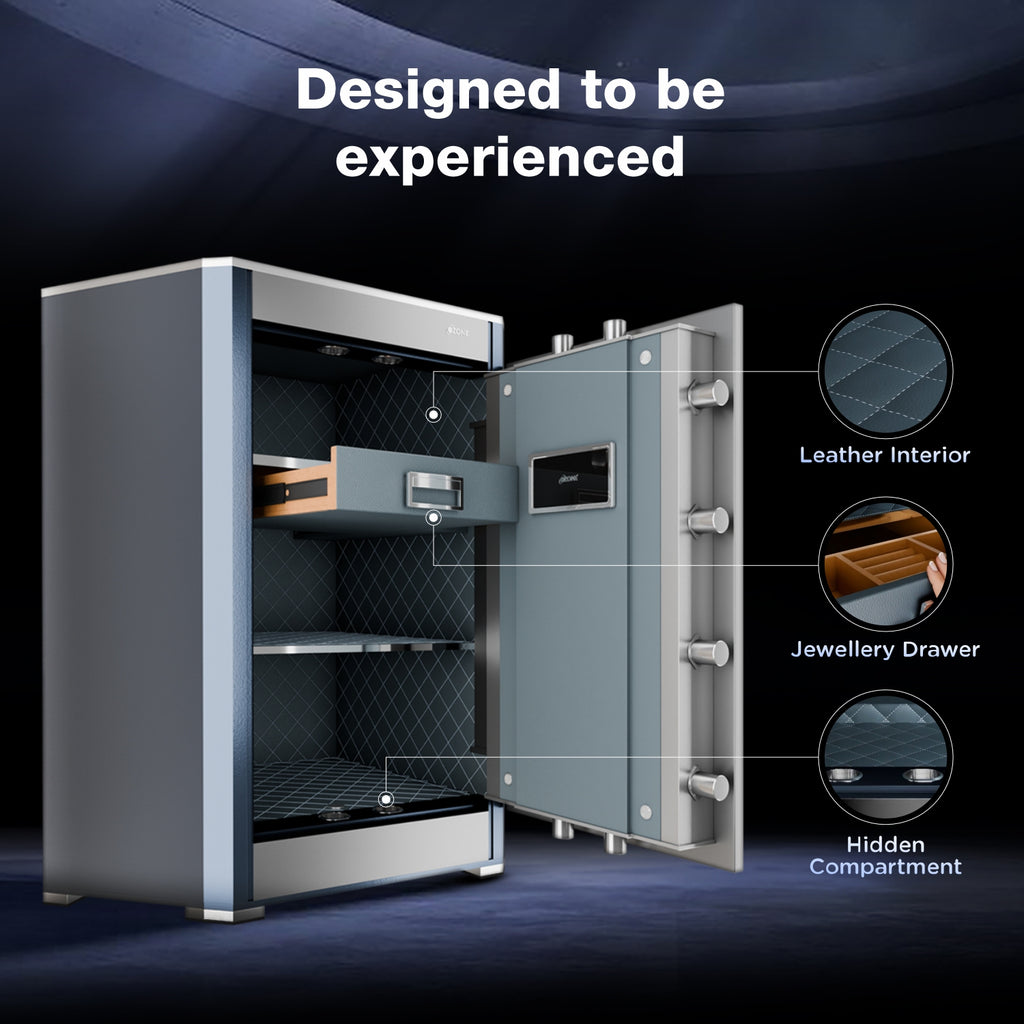 Exclusive Luxury Safe Locker for Home & Office – Fingerprint Lock, 3-in-1 Unlocking (OzoLife App, Fingerprint & Password), 2-Year Warranty