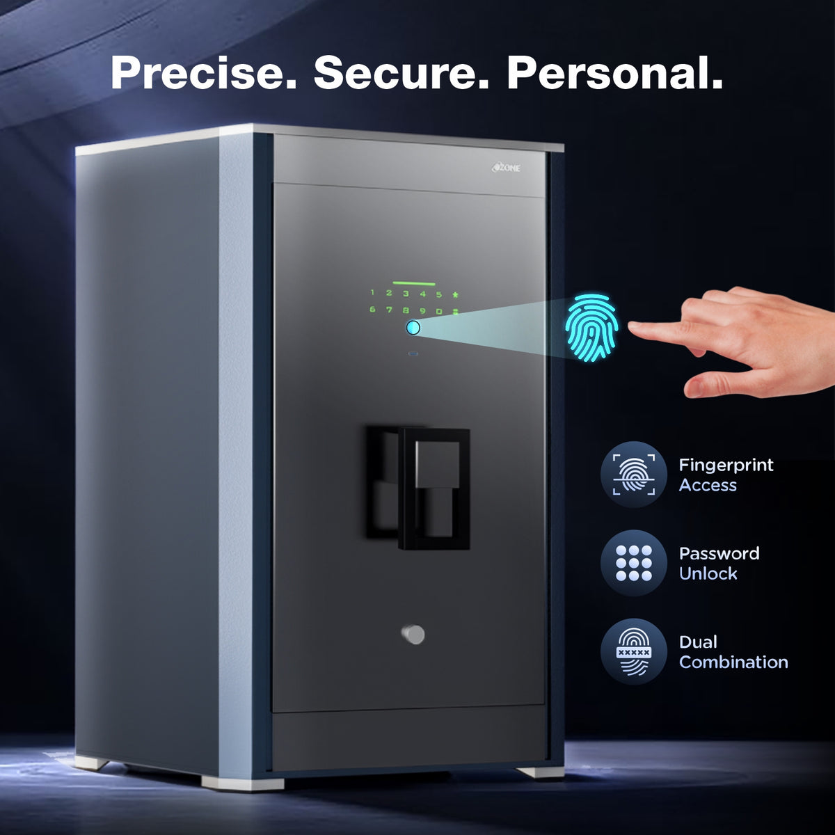 Exclusive Luxury Safe Locker for Home & Office – Fingerprint Lock, 3-in-1 Unlocking (OzoLife App, Fingerprint & Password), 2-Year Warranty